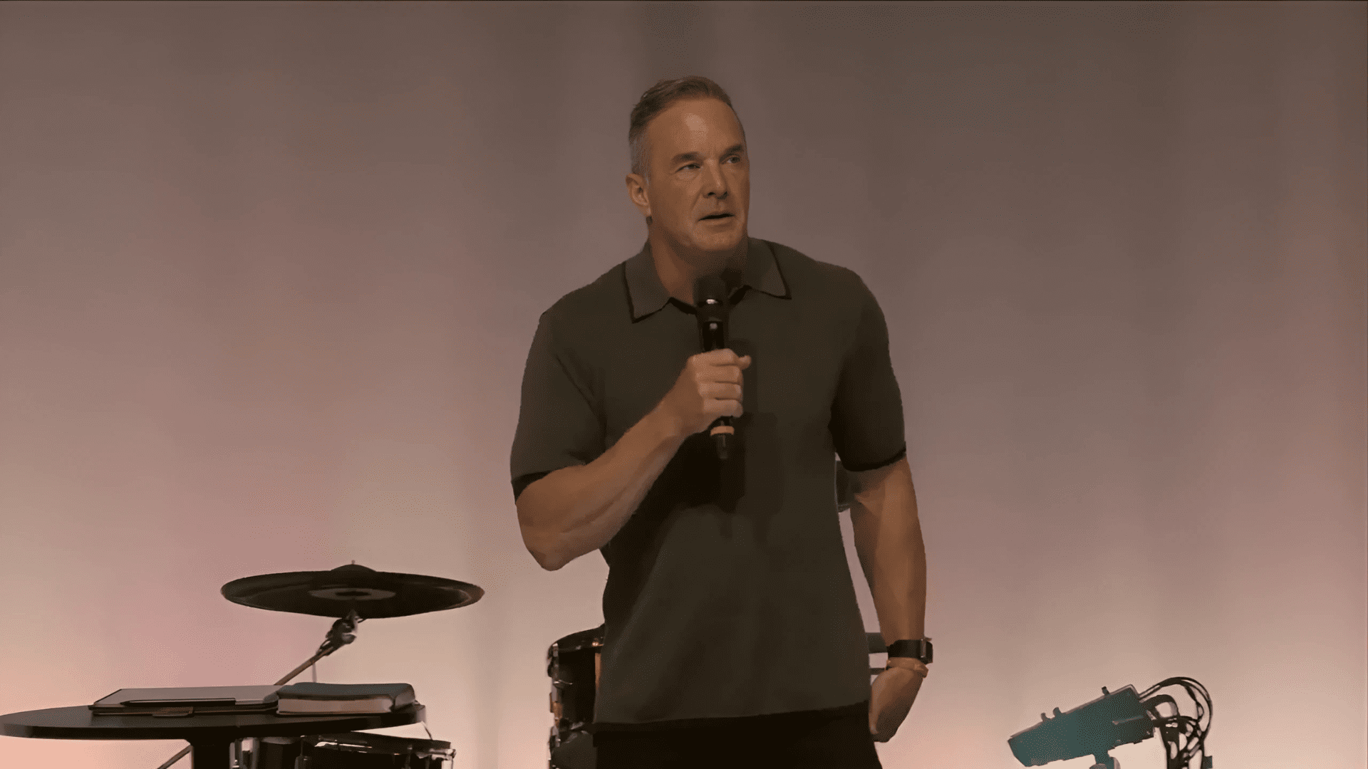 Pastor Troy Maxwell delivers a message